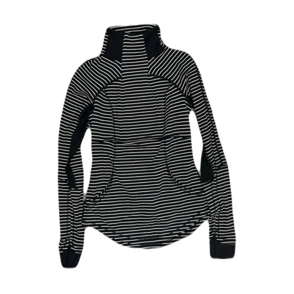 Lululemon Base Runner Striped Half Zip Pullover Size 4